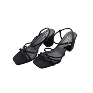 J.ADAMS Camila Heels – Black Vegan Suede - US 6.5